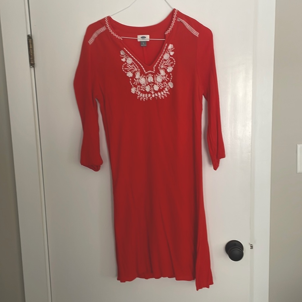 Orange Old Navy Dress with embroidery